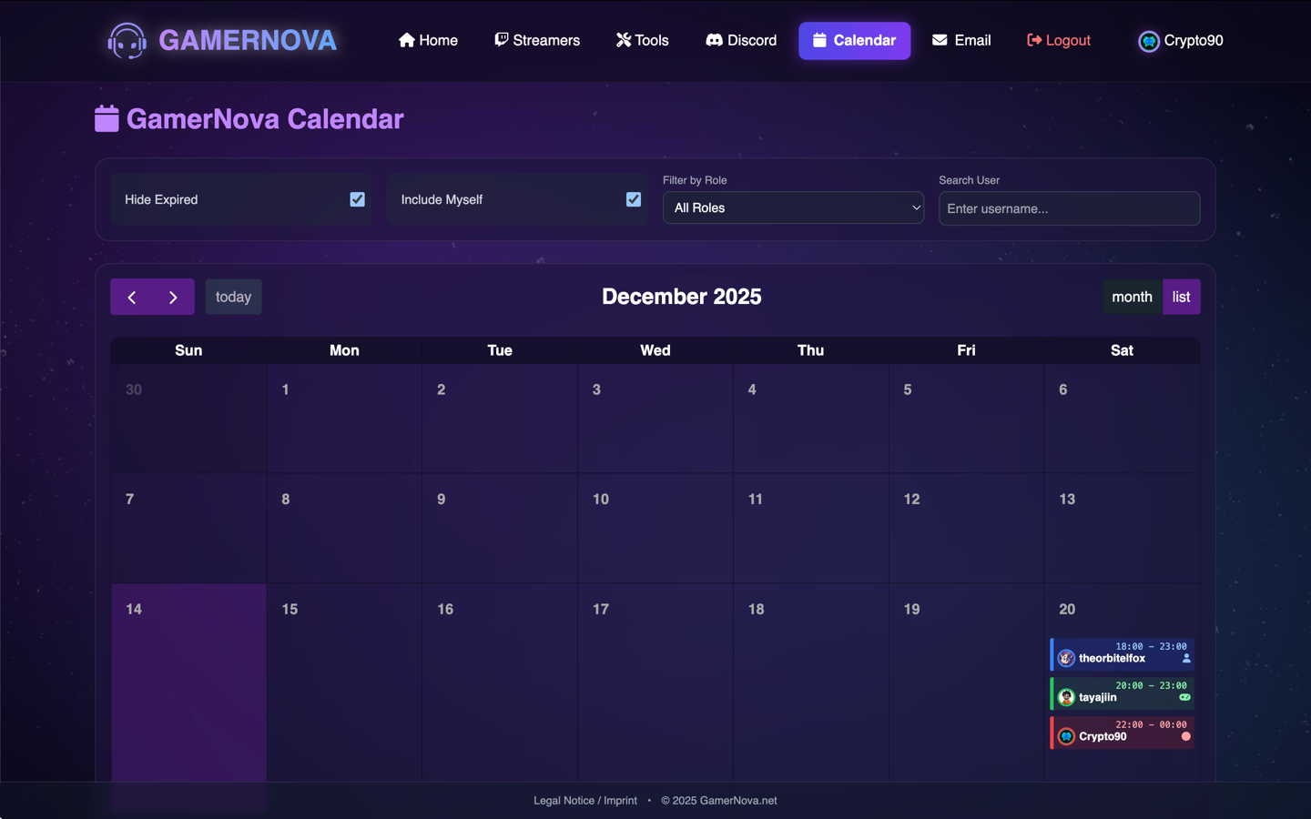 Calendar View